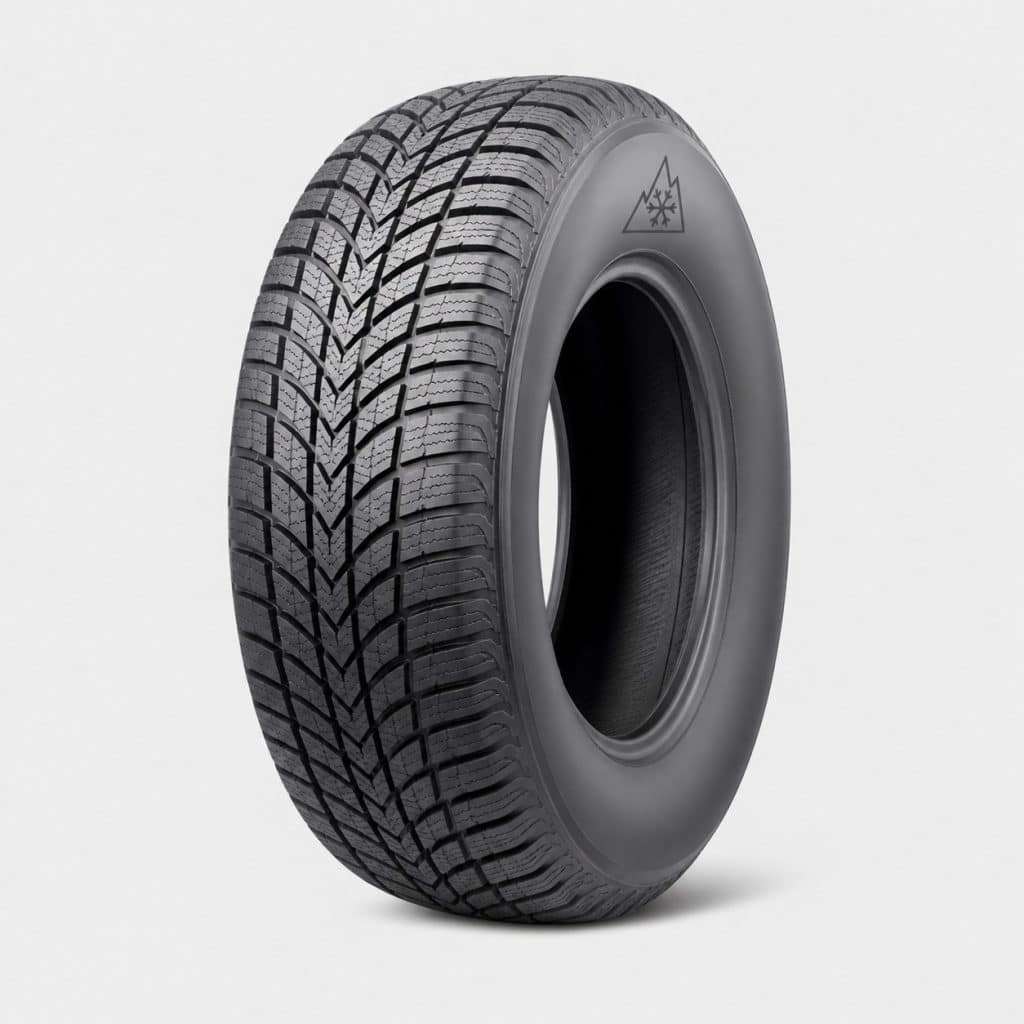 Pneu hiver 185/65 R15 vu de trois quarts