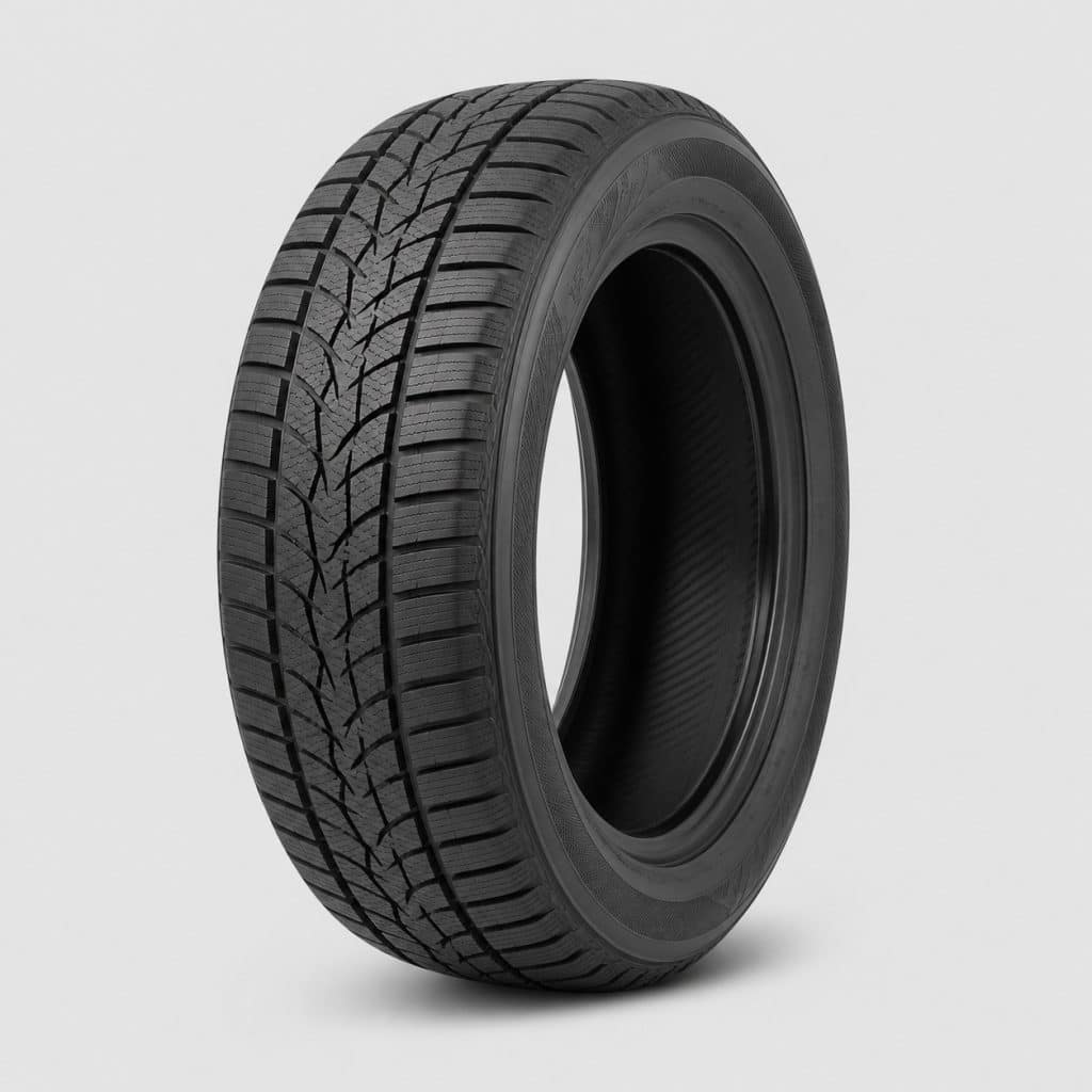 Pneu hiver 205/55 R16 vu de trois quarts