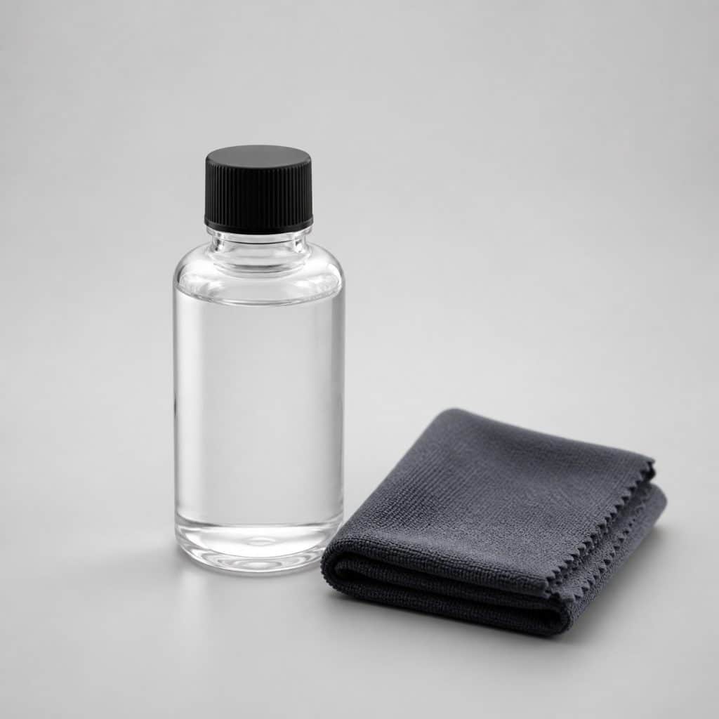 Flacon de traitement hydrophobe présenté sur fond clair