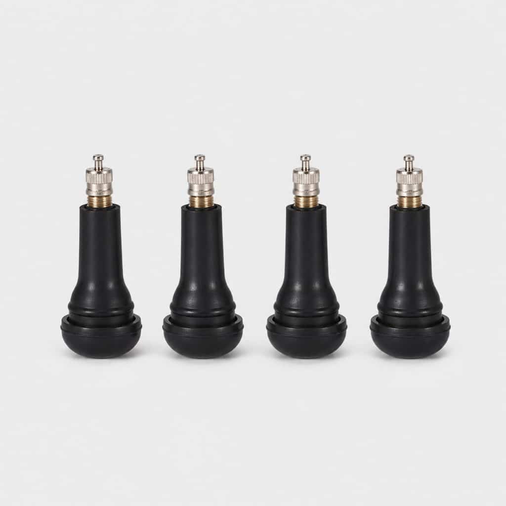 Jeu de quatre valves de pneu en caoutchouc